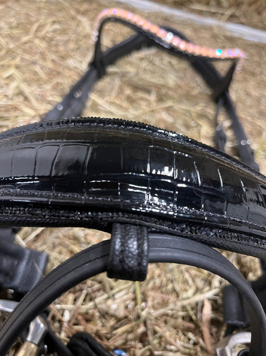 VE Dressage bridle Croco